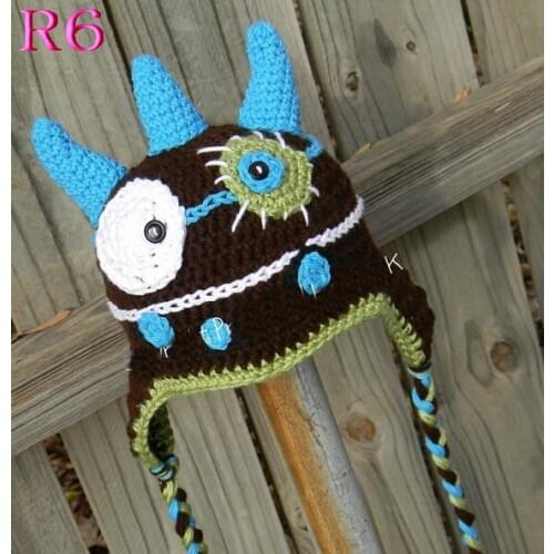 Dinosaur hat, crochet baby hat, baby handmade hat, 100% cotton autumn and winter knitted hat