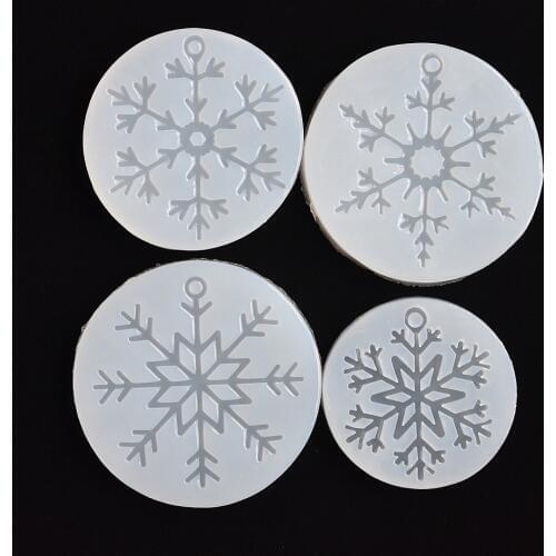 SNASAN Silicone Mold christmas snowflake charms pendant Resin Silicone Mould handmade tool epoxy resin molds