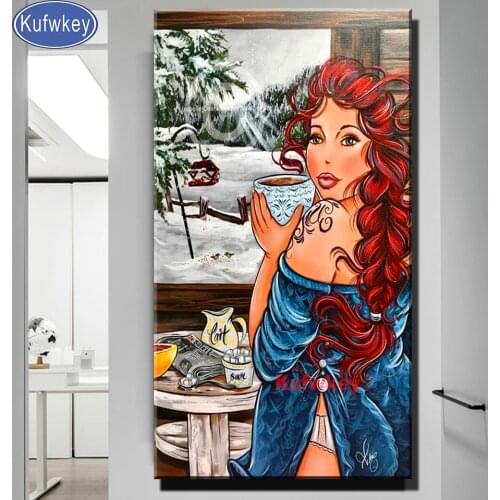 Fat Lady Diamond Painting Full Square/Round Drill 5d Diy Diamond Embroidery Cartoon Portrait Cross Stitch Mosaic Handicraft Gift