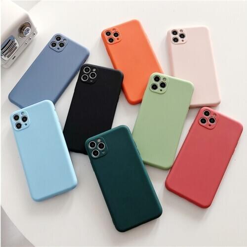 Thin Soft Candy Color Phone Case for iPhone 7 8 Plus SE 2 2020 Case Silicone Back Cover Capa for iPhone X Xs 11 12 Pro Max XR
