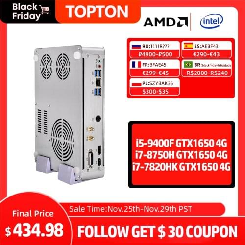 Topton Mini Pc Intel Core i5 i7 8 Cores With Nvidia GTX1650 4G Graphics Windows 10 Linux Gaming Desktop Computer DDR4 DVI HD DP