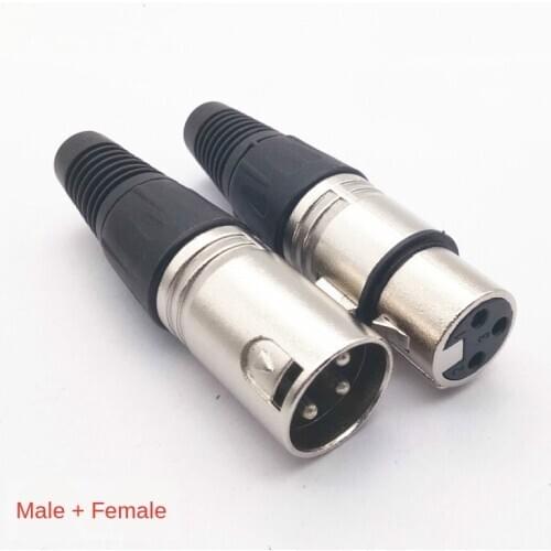 Three-Core Swiss Cannon Head Cannon Plug and Socket Tailpiece Microphone Cord Plug 3-Core Card Faucet Plug and Socket