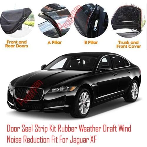 Door Seal Strip Kit Self Adhesive Window Engine Cover Soundproof Rubber Weather Draft Wind Noise Reduction Fit For Jaguar XF