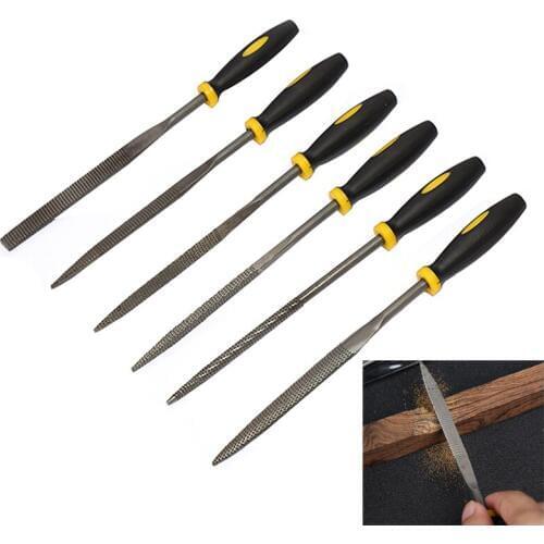YEODA Superior Quality 6pcs/Set Mixed Mahogany File Hardwood Carving/ Mini Woodworking Flat Semicircle Square Triangle File