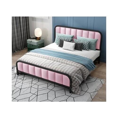 Iron bed 1.8m single double bed web celebrity INS wind iron bed 1.5m apartment for rent iron bed