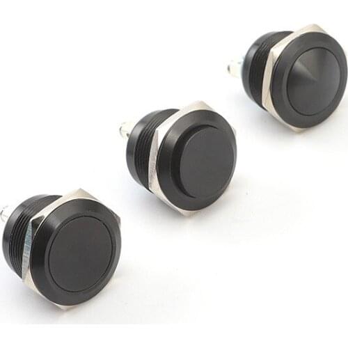 1pcs 19mm Alumina Metal Push Button Switch Car Modification Color Buttons Waterproof Jog Switch Button Self-reset 1NO Screw Feet