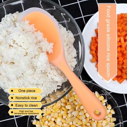 1PCS Silicone Rice Paddle Spoon Heat Resistant Nonstick Rice Scooper Non-Stick Rice Shovel Rice Scoop Home Cooking Tool