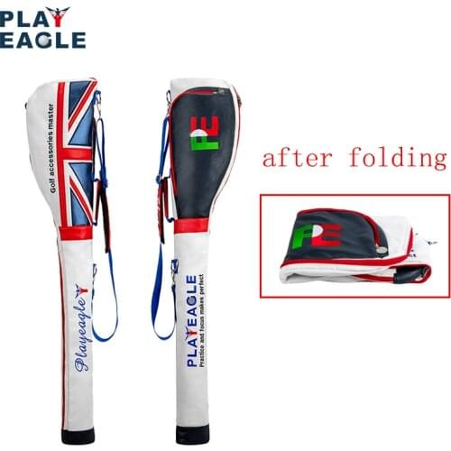 PLAYEAGLE Protatble Folding Leather Durable Golf Club Bags Can Put 6-9Pcs Clubs Lightweight Sunday Bag Mens Golf Gun Bag 1pc
