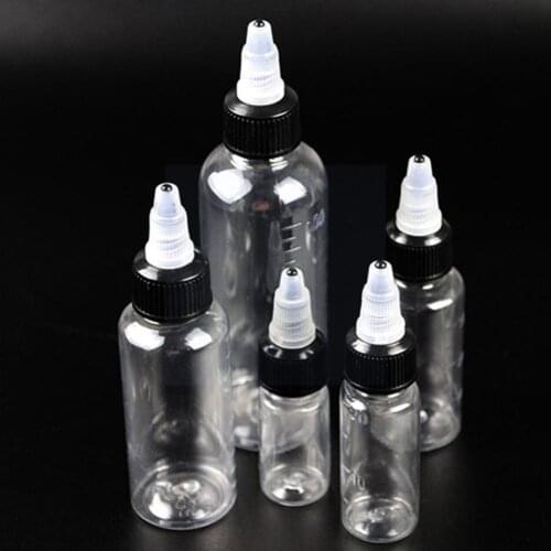 10ml/20ml/30ml/50ml/100ml Plastic PET E Liquid with Pointed Containers Pigment graduated Ink Cap Dropper Tattoo Top Bottles W9V8