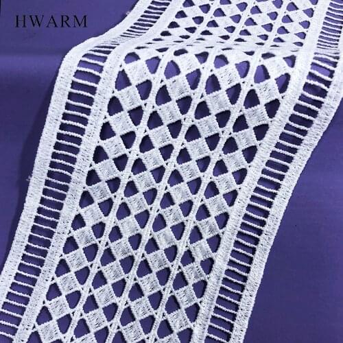 10yard High Quality White 4-Row Diamond Sewing Trim African Arts Craft Lace Fabric Ribbon 9.5cm DIY Wedding Dress Accessories