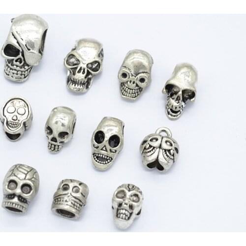 11pcs Mix Metal Skull Viking Hair Dread Braids Dreadlock Beard Beads Cuffs Clips for Hair Accessories DIY Hair Styling Tools