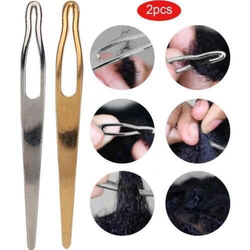 2pcs Dreadlocks Starting Needle Weaving Hook Needle Wig Making Tools Hair Extension Hair Styling Tools