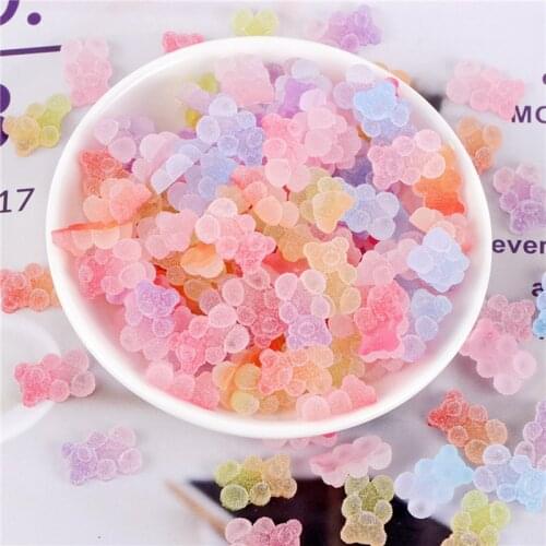 20pcs Cute Animals Artificial Soft Candy Ornament DIY Craft Supply Phone Shell Patch Decor Girl Hair Accessories Material 15x5mm