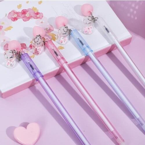 36 pcs/lot Creative Peach Pendant Gel Pen Cute 0.5mm black ink neutal pens School Officel Supplies Stationery gift