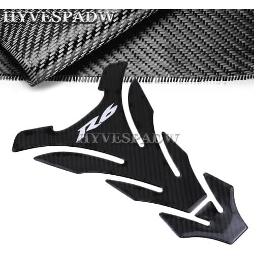3D Motorcycle for YAMAHA R6 YZFR6 YZF-R6 YZF R6 Fuel Tank Pad Reflective Carbon Fiber Bone Black