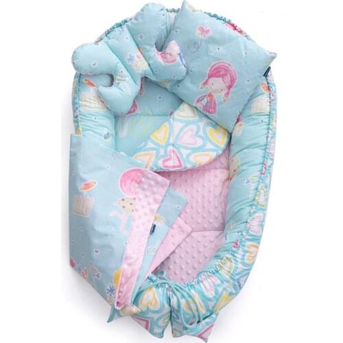 Babynest 5 pcs Baby Toddler Travel Bed Newborn Baby Bed baby Nest Removable Baby Bed Portable Crib