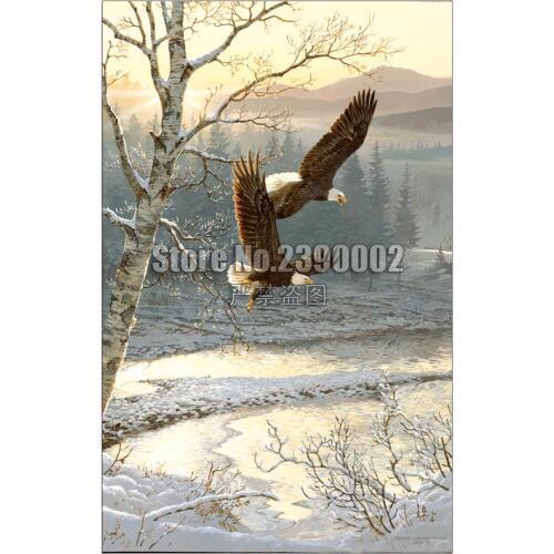 5D Diy Diamond Painting Birds Winter Cross Stitch Embroidery Wall Sticker Diamond Mosaic eagles Christmas Painting Rhinestone