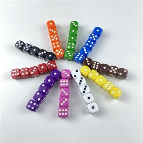 Drinking Dice Acrylic 100/200Pcs/Lot 16mm Round Corner Board Games Hexahedron Dice Party Playing Game RPG Dice Club/Party/Family