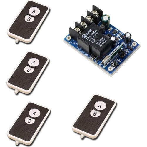 Wireless Remote Control Switches DC 12V-48V 40A Relay Wide Voltage Receiver 12V 24V Receiver Transmitter 4 X Remote Controller