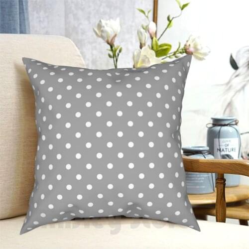 Grey And White Spotty Polka Dot Pattern Pillow Case Printed Home Soft Throw Pillow Gray Polka Dots Polka Dot Pattern