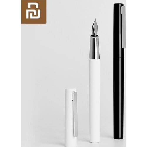 New Youpin BRIO Black/White Fountain Pen with Ink Bag Storage Bag Box Case 0.3mm Nib Metal Inking Pen for Writing Signing Pen