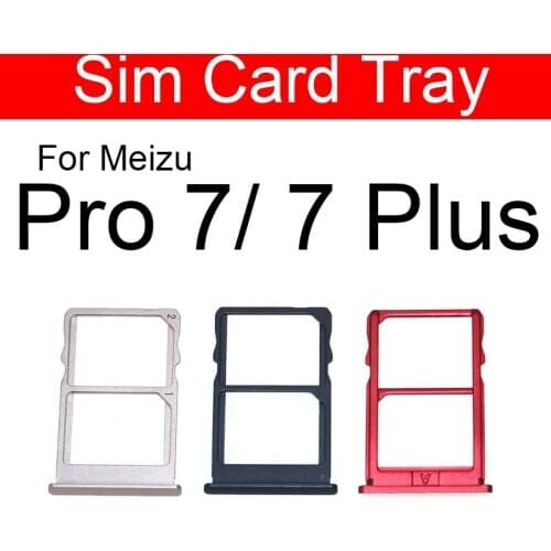 Black & Gold & Red SIM Card Tray Holder For Meizu Pro 7 7Plus Plus Micro Sim Card Slot Adapter Replacement Repair Parts