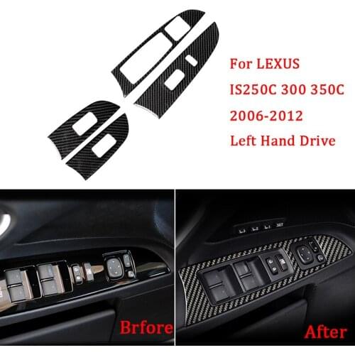 For LEXUS IS250C 300 350C Carbon Fiber Window Lifter Control Frame Switch Armrest Panel Trim car Interior LHD RHD accessories