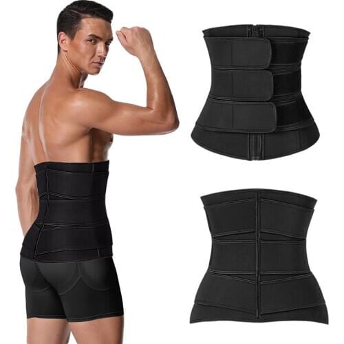 Men Waist Trainer Trimmer for Weight Loss Tummy Control High Compression Shapewear Body Shaper Sweat Belt for Fat Burner Corset