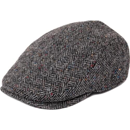 JANGOUL Newsboy Caps Men Wool Blend Flat Cap 8 Panel Warm Hat Driving Hats 626