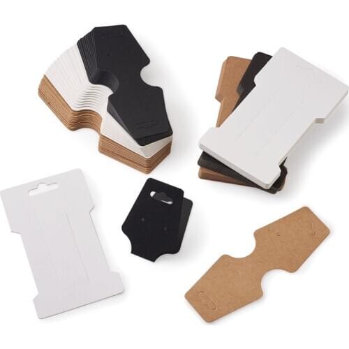 120pcs/set Jewelry Necklace Card Hair Clip Band Cards Display Hanging Package Card Cardboard Fold Over Paper Cards Mixed Color