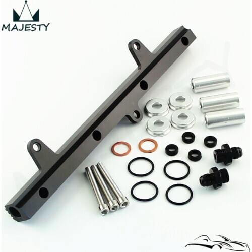 For 240SX 89-94 S13 SR20DET SR20 Engine Aluminium Top Feed Fuel Rail Kit Black