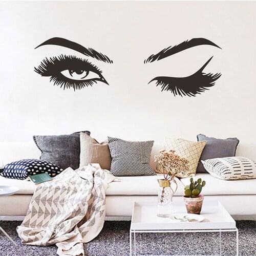 Creative Pretty Eyelashes Wall Sticker Girl Room Living Room Decorations For Home Wallpaper Mural Art Decals Sexy Stickers 19*57