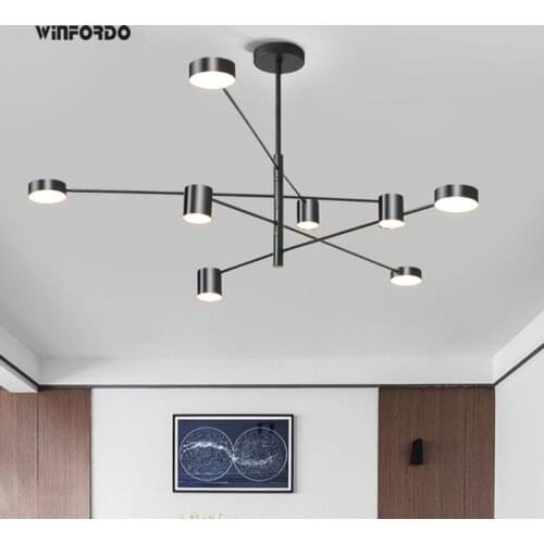 Modern Black Gold White Long Led Ceiling Suspended Chandelier Light 2020 Lamp For Hall Kitchen Living Room Loft Bedroom