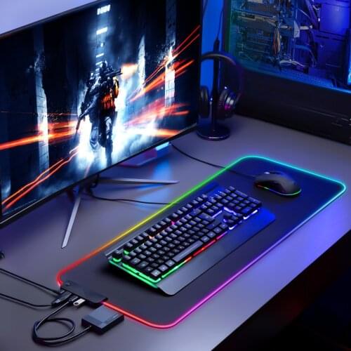 Mairuige DIY RGB 4-Port USB Hub LED Large Size Mousepad Customized Personalized LED Illuminated Mouse Pad XL Csgo Gamer Mousepad
