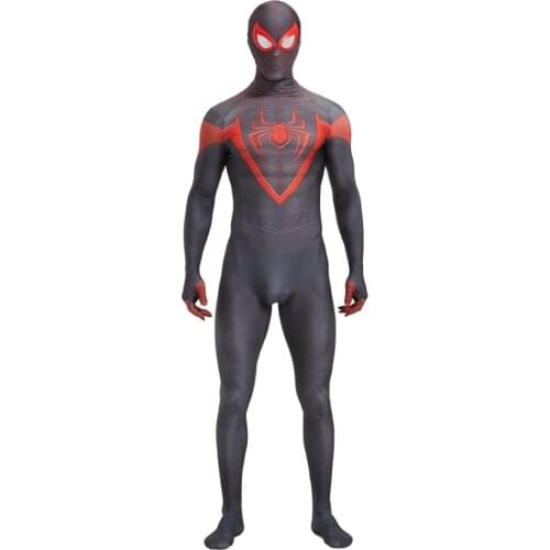 Miles Morales white Spider Cosplay Costumes for Men Anime Clothes Boys Spider Suit Lycra Zentai PS5 Cosplay Halloween Bodysuit