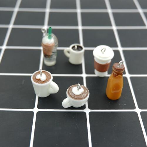 Kawaii Coffee Charms Pendants for DIY decoration bracelets necklace earring key chain Jewelry Making