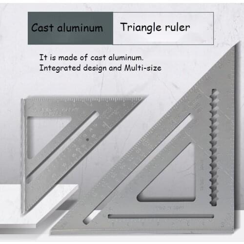 Multi Angle Measuring Ruler gauge 7/12 inch Metric Aluminum Alloy Triangular Woodwork Square Triangle Angle Protractor Tool
