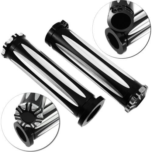 Motorcycle 1" Handlebar Hand Grips CNC Aluminum For Harley Sportster XL883 1200 Softail Touring Dyna Custom Cruiser Chopper