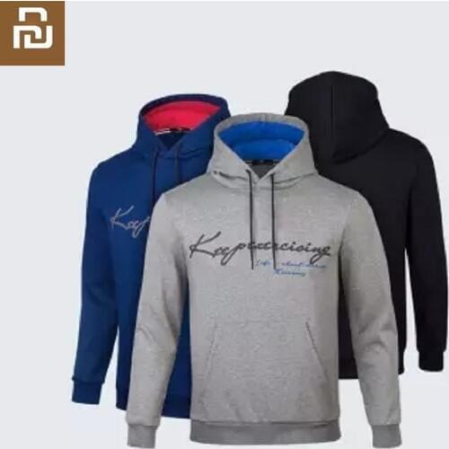 Youpin New Fashion print Mens super soft velvet Contrast color Hooded sweater Soft thick Autumn And Winter Leisure Sports coat