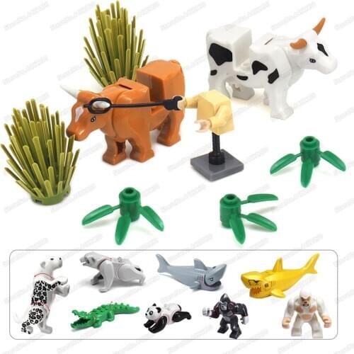 Farm Building Block Cows Assembly Set Replacement Parts For Moc Animal World Park Figures Friend Model Child Christmas Gift Toys