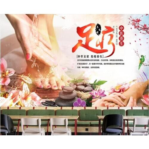 Custom mural 3d photo wallpaper Foot therapy Chinese medicine health massage SPA living room wallpaper for walls 3 d in rolls