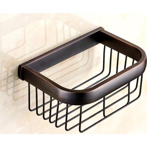 Black Oil Rubbed Brass Square Wall Mounted Bathroom Toilet Paper Roll Holder Shelf Bathroom Accessory mba533