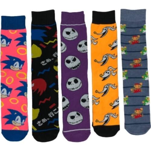 Socks Cartoon Character Cartoon Tube Socks Skull Head Hip Hop Funny Men And Women Skateboard Socks Fashion Funny Halloween Socks