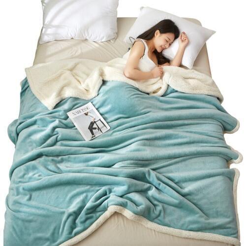 Blanket Sherpa Fleece Winter Plush Solid Color Thickened Napping Blanket Lamb Flannel Fashion Couch Microfiber manta 150/180/230