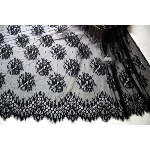 GLace 3M/Lot 100% Polyester eyelash lace fabric embroidery accessories DIY clothing light dress fabric TX697