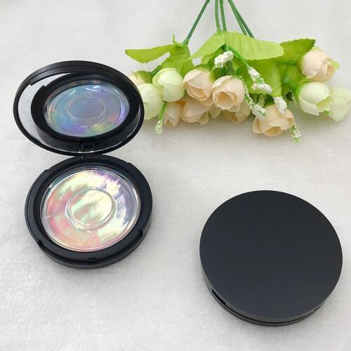 Empty Round Lash Boxes Black Mirror Lash Case Come With Clear Tray without Eyelashes