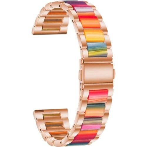 20mm 22mm Metal+Resin Strap for Samsung Galaxy Watch 3 Band 41mm 45mm 42mm 46mm Active 2 Bracelet for Huawei GT2 2E/Pro Belt