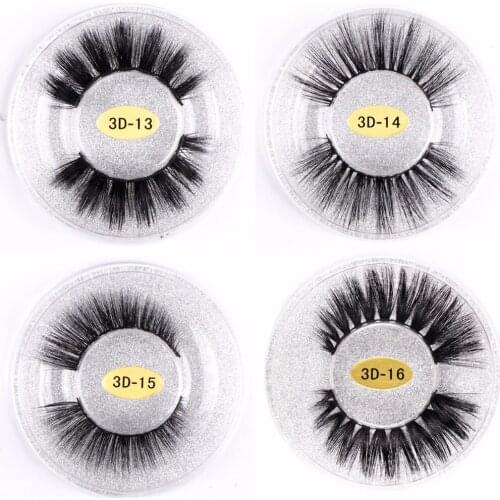 30 pairs (3D14-3D26) wholesale 3D Faux Mink Eyelashes (packed in clear crystal plastic case) from Aniya Lashes Factory