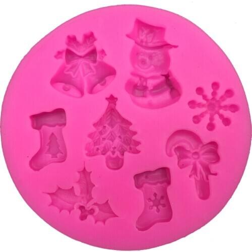 Christmas Snowman Shape fondant silicone mold kitchen baking chocolate pastry candy Clay making cupcake decoration tools AX-2011