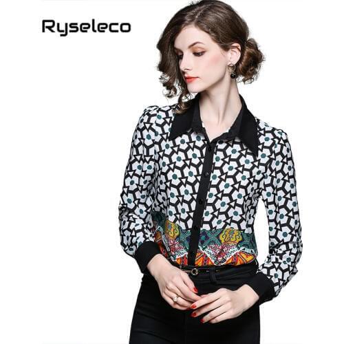 Блузки с цветами Ryseleco China At AliExpress